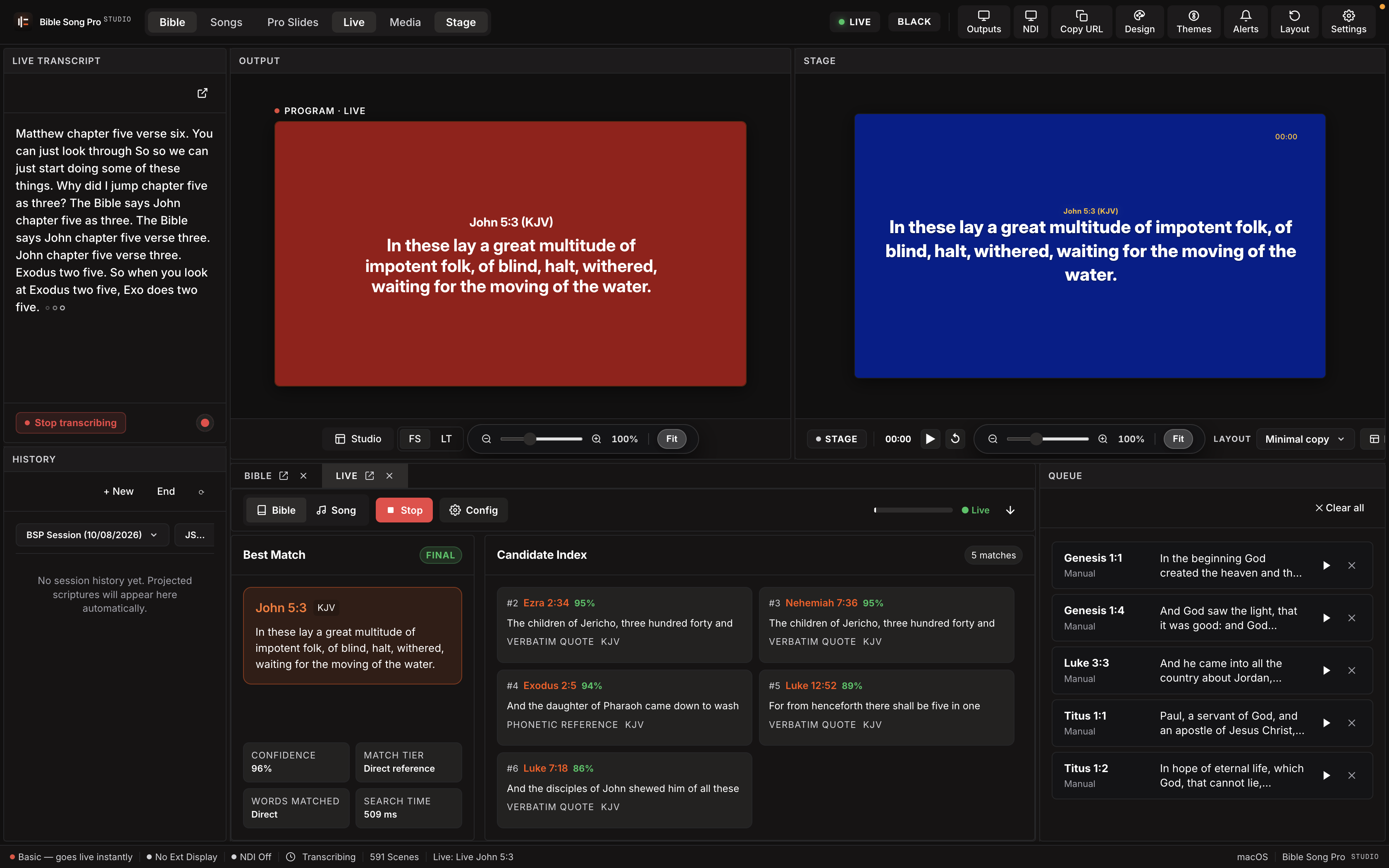 Bible Song Pro Studio Live Desktop Console